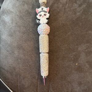 Crystal Cat Pen with Silver Accents